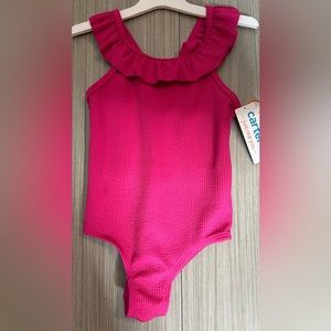 Carter’s “ just one you baby girls” ruffle, one piece of swimsuit in pink